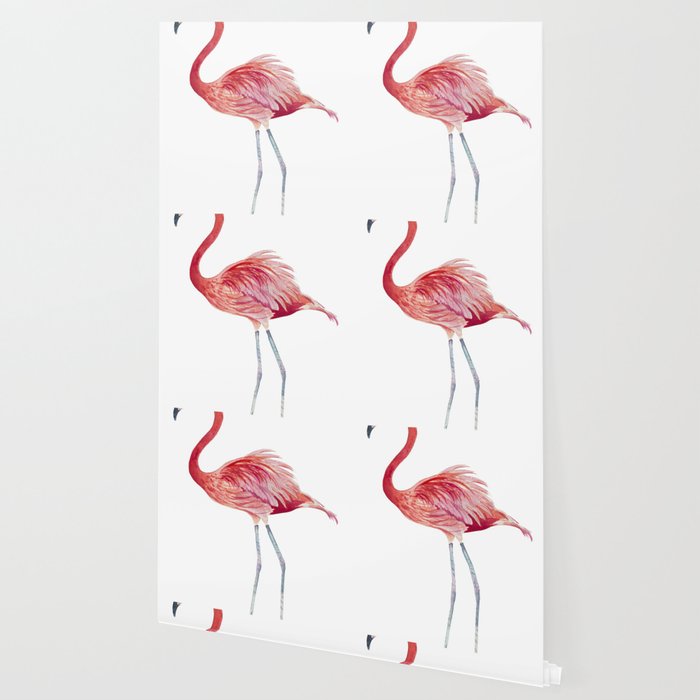 Watercolor Pink Flamingo Wallpaper By Liliyakovalenko Society6 Watercolor Pink Flamingo Wallpaper