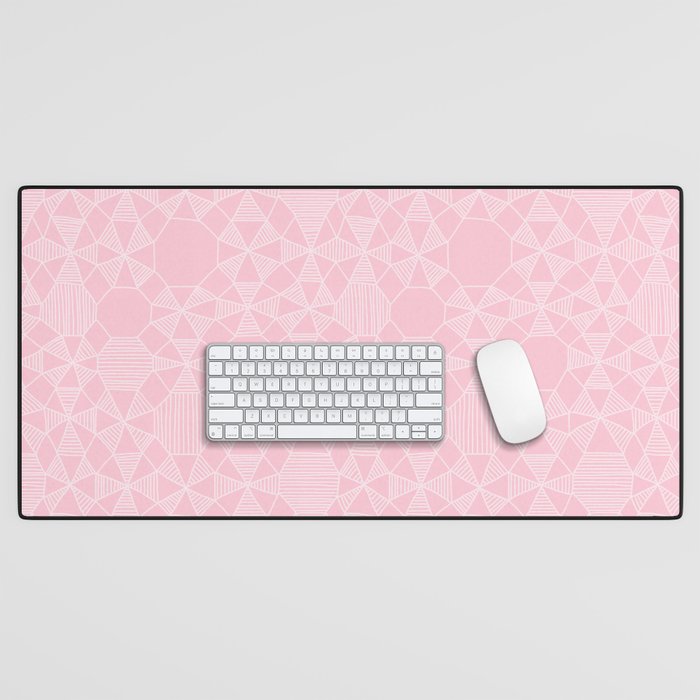 Abstract Minimalism in Blush Pink Desk Mat