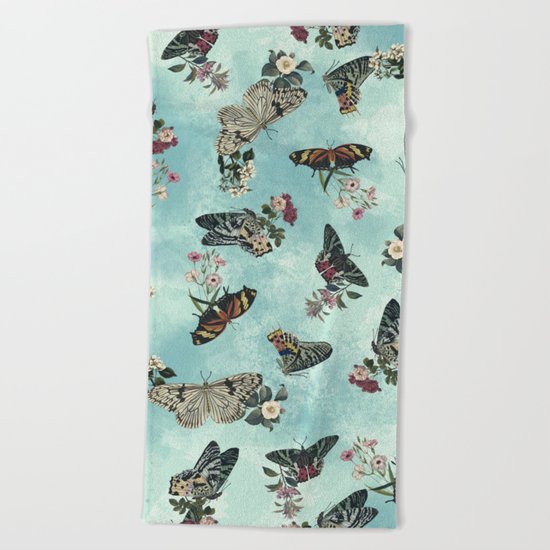 Butterfly Floral Beach Towel