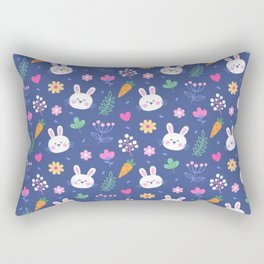 Happy Easter White Love Rabbit Collection Rectangular Pillow