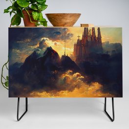 A Cathedral in the clouds Credenza
