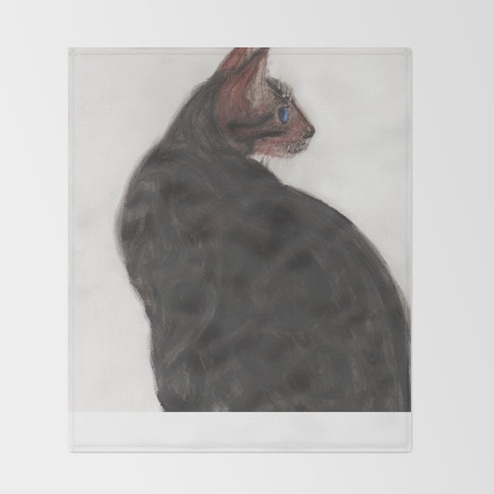 Dave The Bengal Cat Pastel Oil Pastel Pencil Charcoal By Candy Medusa Black Dwarf Designs Throw Blanket By Blackdwarfdesigns Society6