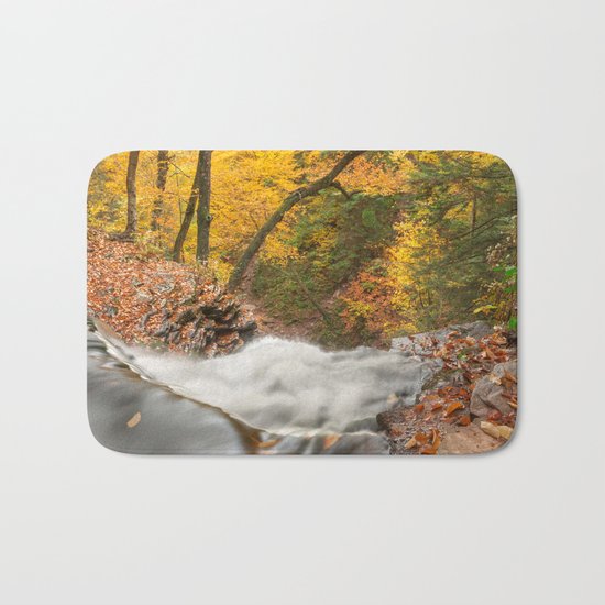 Autumn Waterfall Precipice Bath Mat