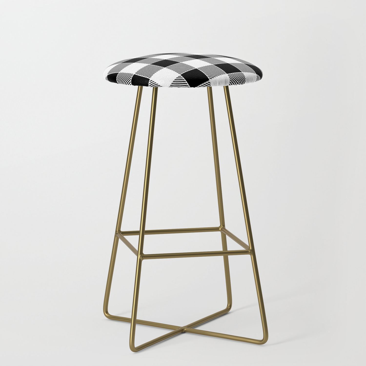 Buffalo Check Black White Bar Stool By Funkyjunkinteriors Society6