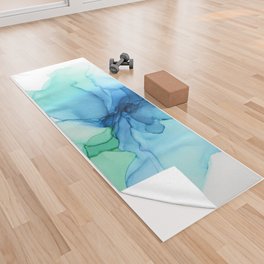 Sandy Lagoon Abstract Ink Painting Yoga Towel