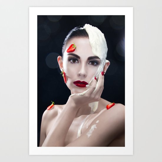 Strawberries & Cream Art Print