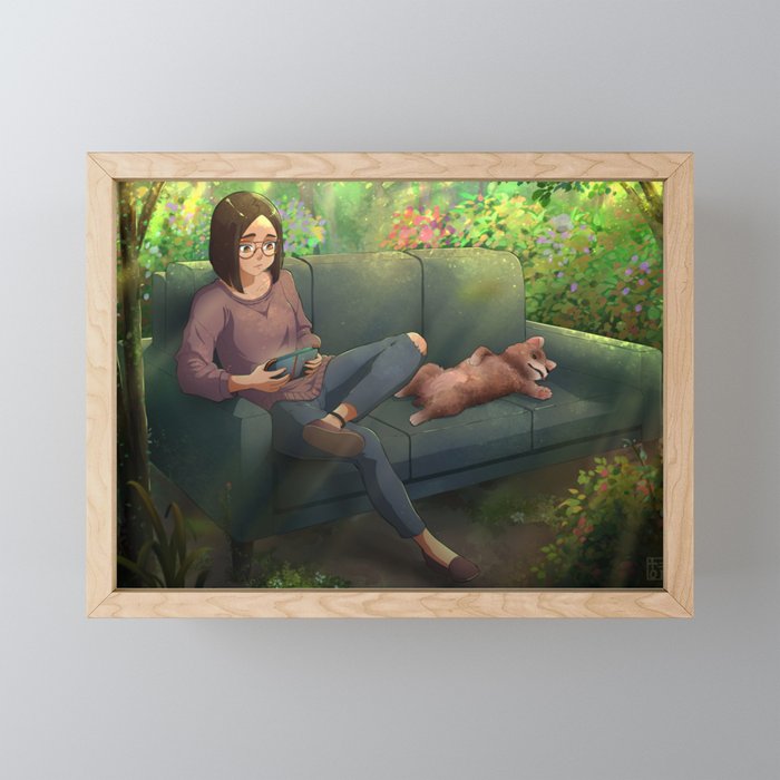 Relaxing in the forest Framed Mini Art Print