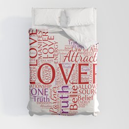 Manifest Love Word Art Duvet Cover