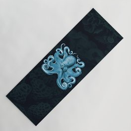 Octopus1 (Blue, Square) Yoga Mat