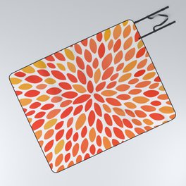 Floral Bloom, Orange and Yellow Picnic Blanket