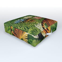 Henri Rousseau Dreaming of Tigers tropical big cat jungle scene by Henri Rousseau Outdoor Floor Cushion | Lookatiger, Painting, Lion, Lions, Africa, Felines, Tiger, Intheeye, Tigers, Kenya 