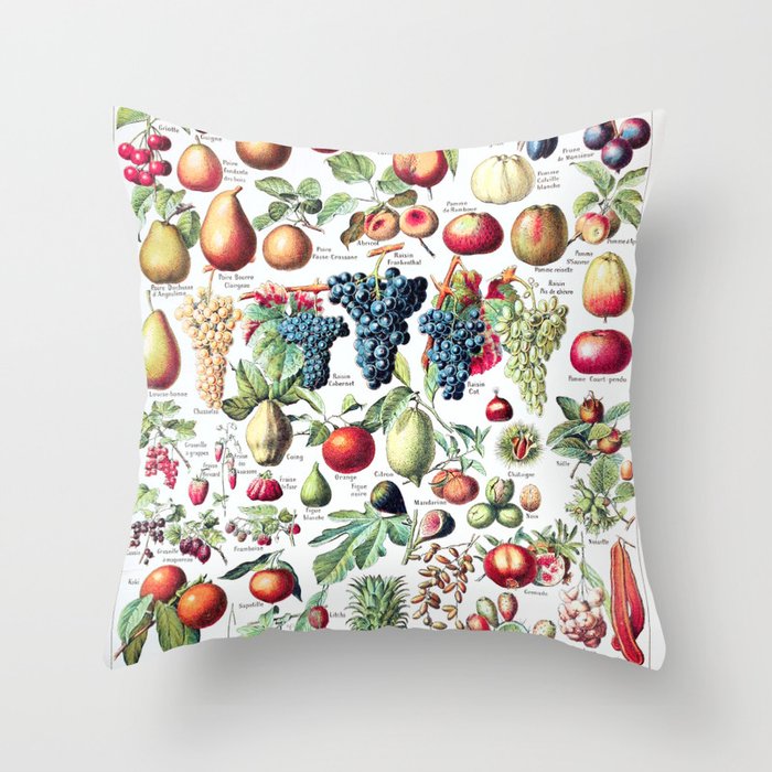 Adolphe Millot - Fruits pour tous - French vintage poster Throw Pillow