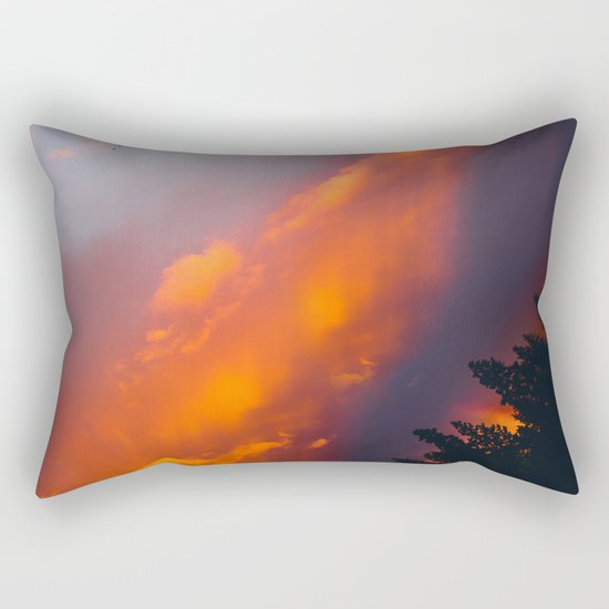 Bend Oregon: sunset & rainbow Rectangular Pillow