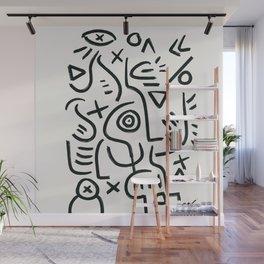 Life of Symbols Black and White Graffiti Art by Emmanuel Signorino  Wall Mural