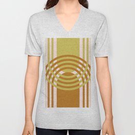 Arches Composition in Warm Olive + Oak Brown V Neck T Shirt