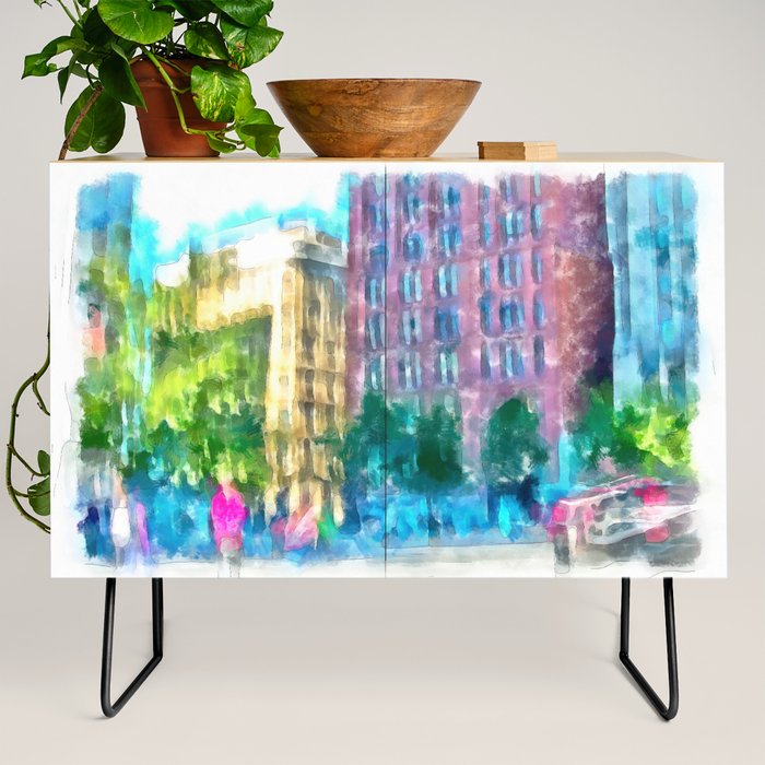 Urban Collection Abstract City Lifestyle Vintage Watercolor