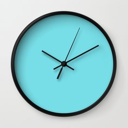 From The Crayon Box Turquoise Blue - Bright Blue Solid Color / Accent Shade / Hue / All One Colour Wall Clock