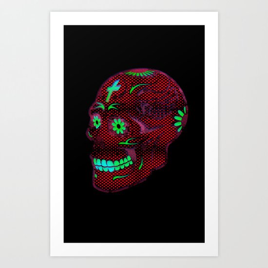 Grunge Skull Art Print