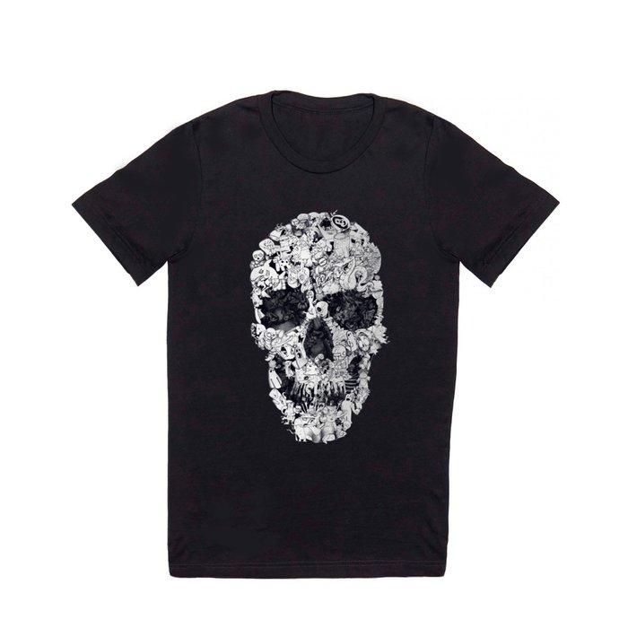 Doodle Skull BW T Shirt
