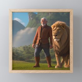 lion man Framed Mini Art Print