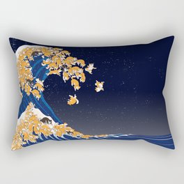 Shiba Inu The Great Wave in Night Rectangular Pillow
