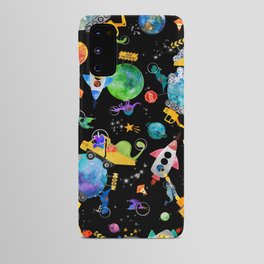 Watercolor Dinosaur Space Construction Android Case