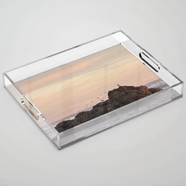 Oregon Beach Sunset Acrylic Tray