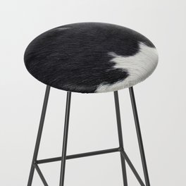 Black and White Cow Skin Print Pattern Modern, Cowhide Faux Leather Bar Stool