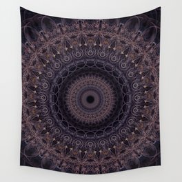 Mandala in cherry and plum tones Wall Tapestry