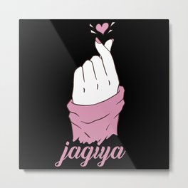 Jagiya Korean Heart K Pop Love Heart Finger Metal Print