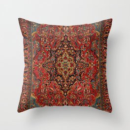 Antique Persian Sarouk Area Rug Throw Pillow