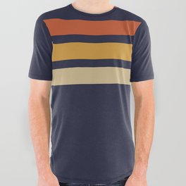 Vintage Retro Stripes All Over Graphic Tee