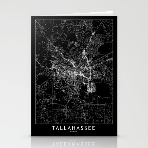 Tallahassee Black Map Stationery Cards