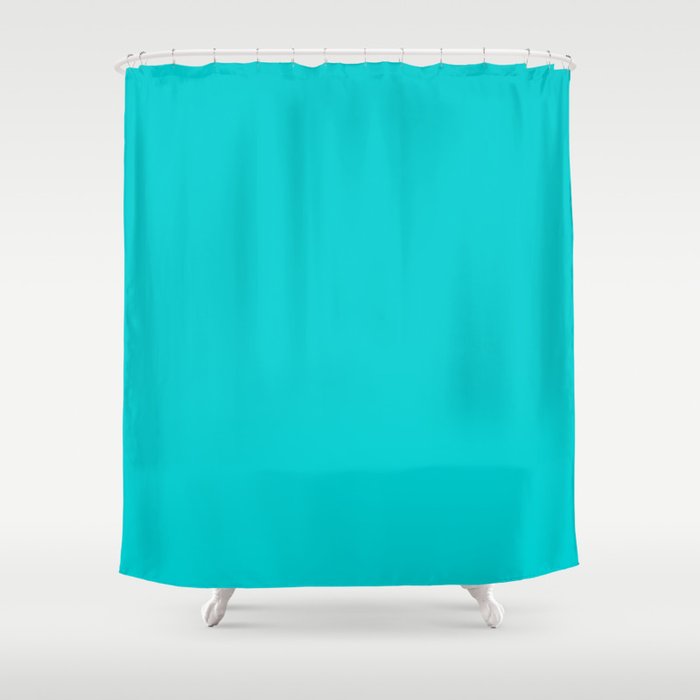 Dark Turquoise Solid Color Shower, Dark Aqua Shower Curtain