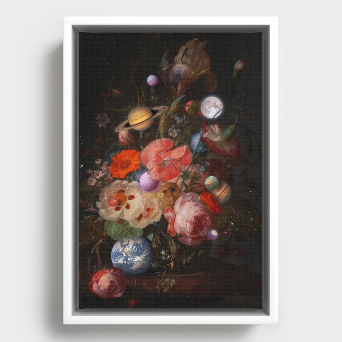 Bouquet of Planets Framed Canvas