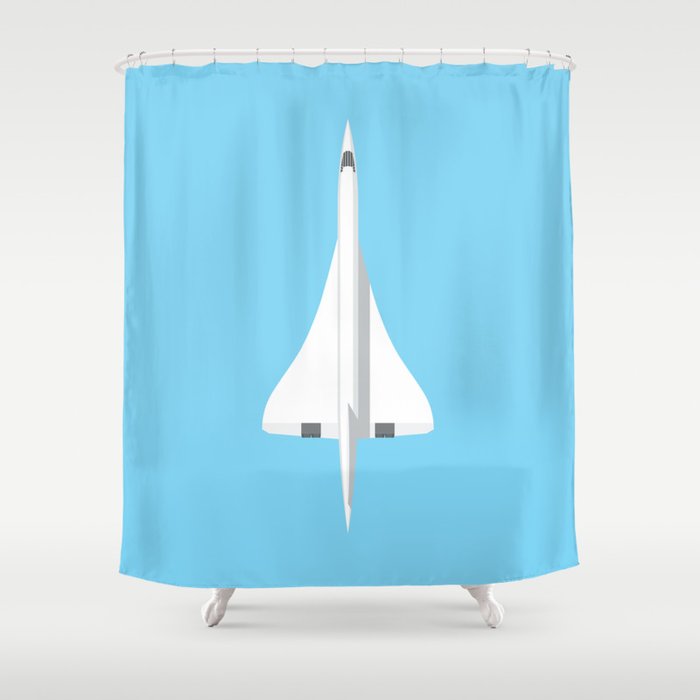 Concorde Supersonic Jet Airliner Sky Shower Curtain by neotokyo