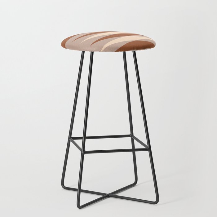 Abstract Geometric Sunrise 19 in Terracotta Beige Bar Stool