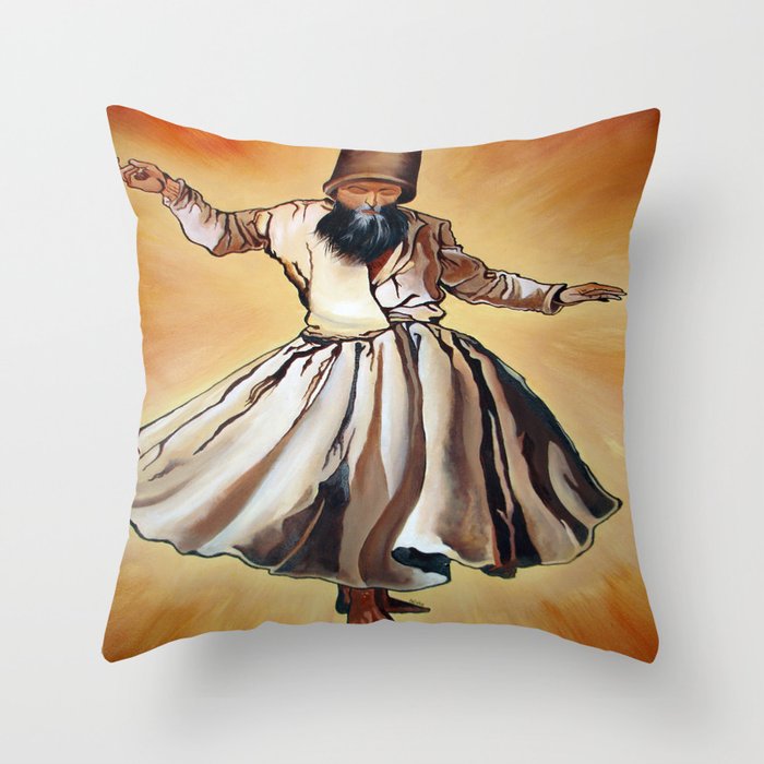 Semasen - Sufi Whirling Dervish Throw Pillow