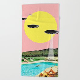 Invasion on vacation (UFO in Hawaii) Beach Towel