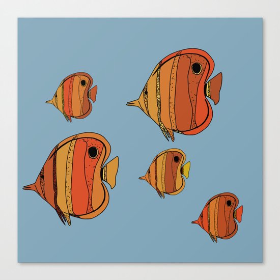 Orange Butterfly Fish Canvas Print