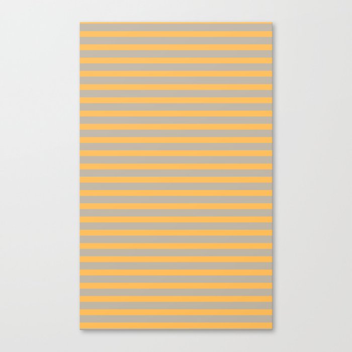 Yellow and Beige Horizontal Stripes Canvas Print
