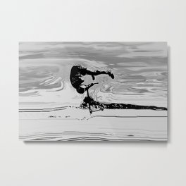 Surf Scooting - Trick Scooter Metal Print | Graphicdesign, Kickscooter, Blackandwhite, Grey, Stuntscooter, Backflip, Skatepark, Outdoorsports, Kidssport 