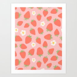 Strawberries and Blossoms Art Print
