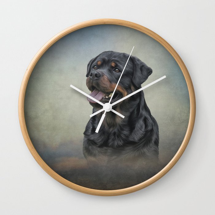 Drawing dog rottweiler 10 Wall Clock