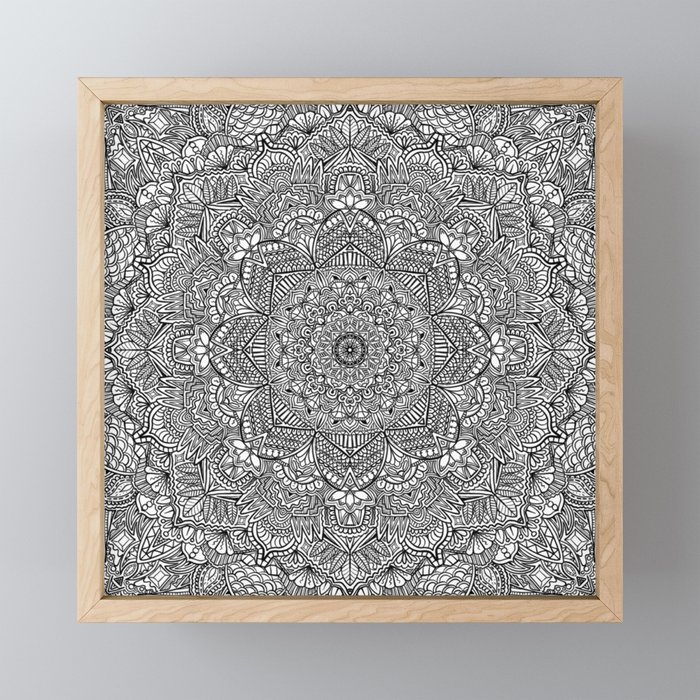 Subtle Lotus Mandala Framed Mini Art Print