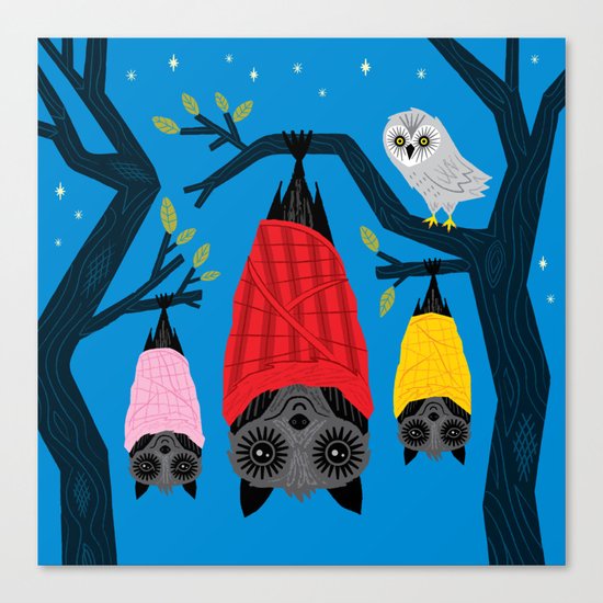 Bats in Blankets Canvas Print