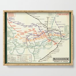 Vintage London Underground Map Serving Tray
