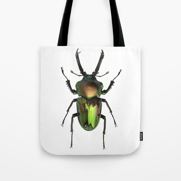 Rainbow Stag Beetle Tote Bag