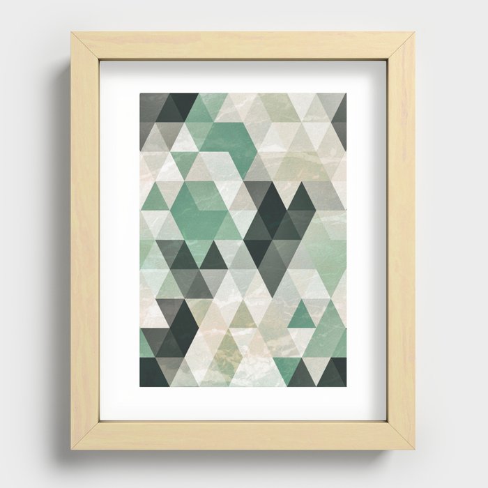 Geometric Triangle Pattern Recessed Framed Print