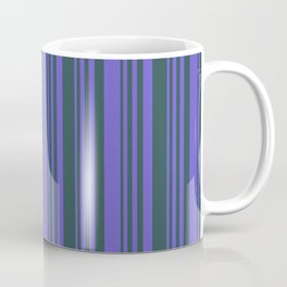 [ Thumbnail: Slate Blue and Dark Slate Gray Colored Lines/Stripes Pattern Coffee Mug ]
